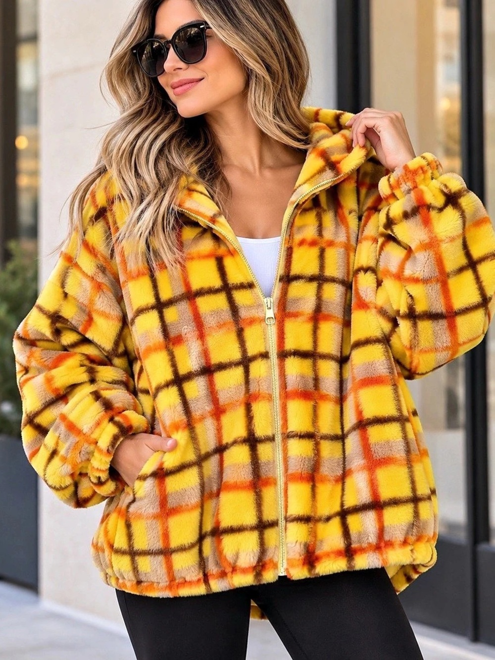 UGG Olympia Plaid Punk Sherpa Hooded Jacket  RTW - S/M NWT $198 ( unisex sizing)